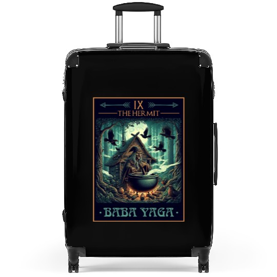 Baba Yaga The Hermit Tarot Card Pagan Witch Suitcases