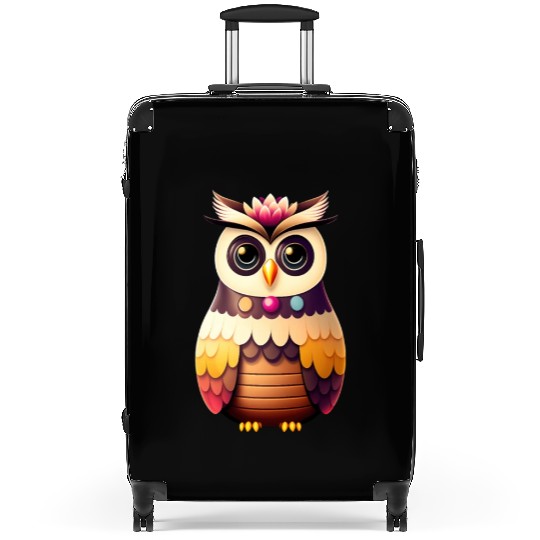 Cute deco owl illustration Suitcases