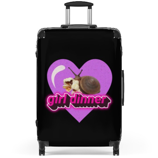 Girl dinner meme snail popcorn cute aesthetic Suitcases