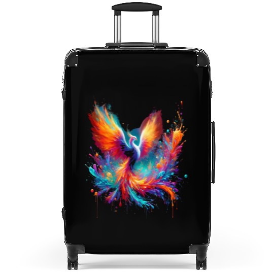 Resurgence of Radiance - Majestic Phoenix Art Suitcases