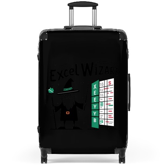 excel wizard funny accountant bookkeepers gift Suitcases