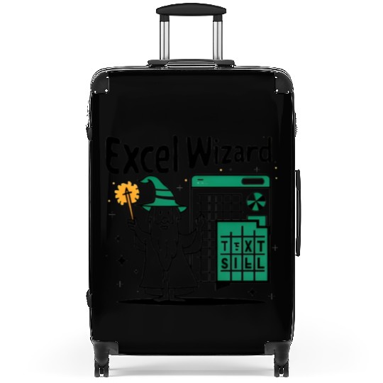 excel wizard funny accountant and bookkeeper gift Suitcases