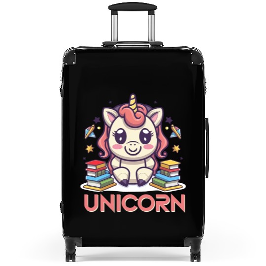 Cute school unicorn cartoon Suitcases design