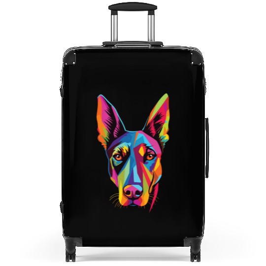 Watercolor Colorful Doberman Pinscher Suitcases