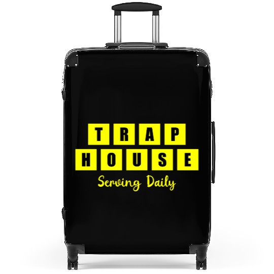Trap House Serving Daily Black Waffle Suitcases