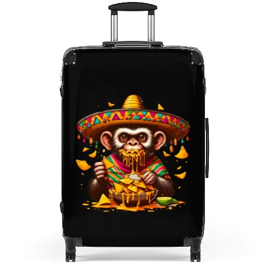 Cinco de Mayo monkey with nachos Suitcases