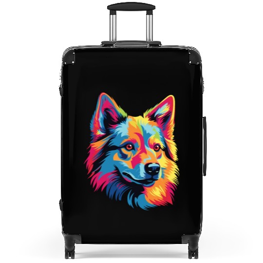 Watercolor Colorful Norwegian Buhund Suitcases