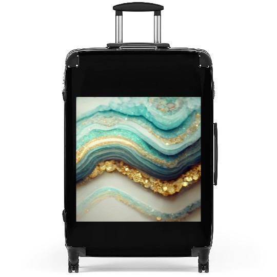 Teal Agate Geode Stone Suitcases