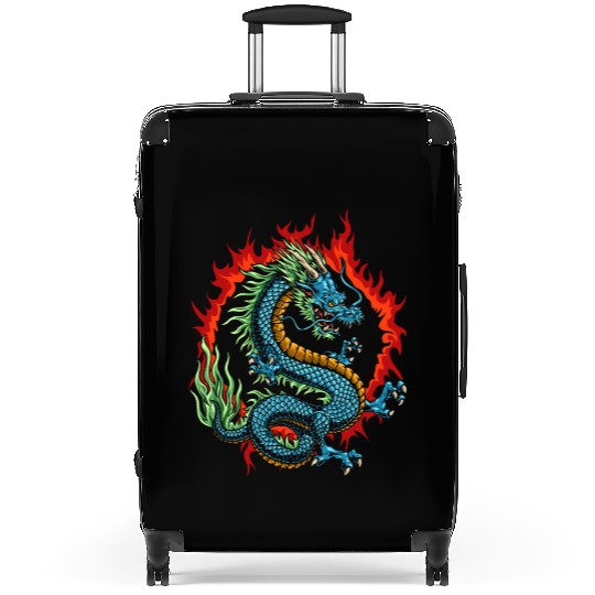 Angry Japanese Dragon Suitcases
