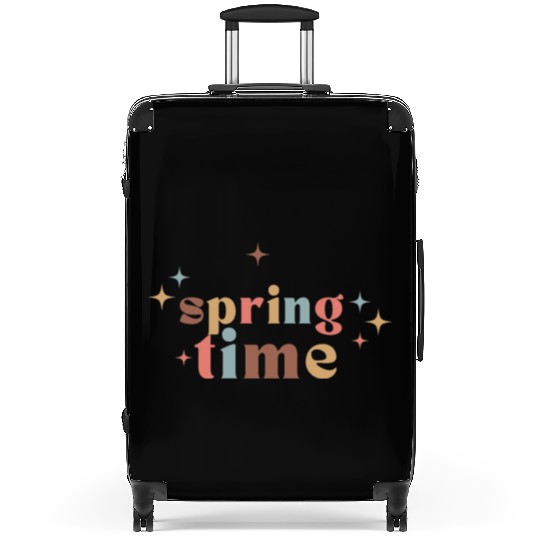 Colorful retro hello spring day time groovy cute Suitcases