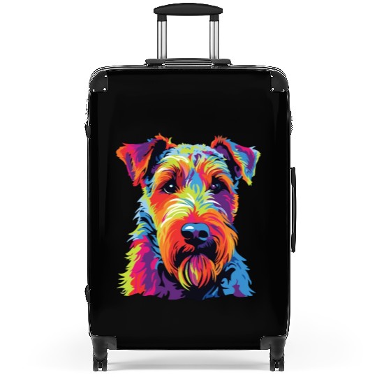 Watercolor Colorful Welsh Terrier Suitcases