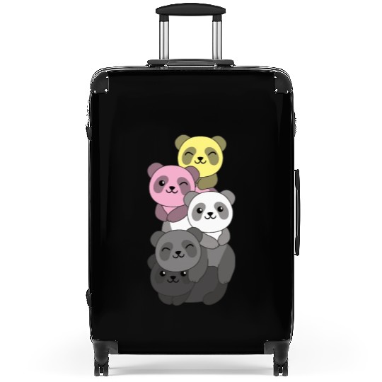 Queerplatonic Flag Pride Lgbtq Cute Panda Suitcases