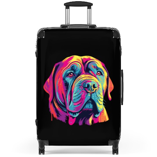 Watercolor Colorful Neapolitan Mastiff Suitcases