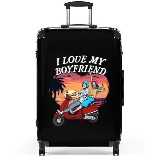 I Love My Boyfriend Funny Valentines Day Humor Suitcases