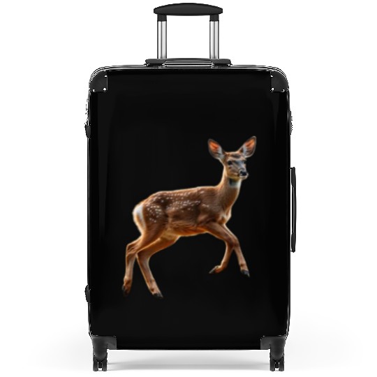 Baby Deer Frolicking in the Forest Suitcases
