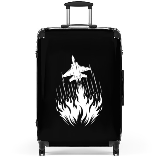 Fighter Jet Model Airplane Fire Flames Flight Suitcases