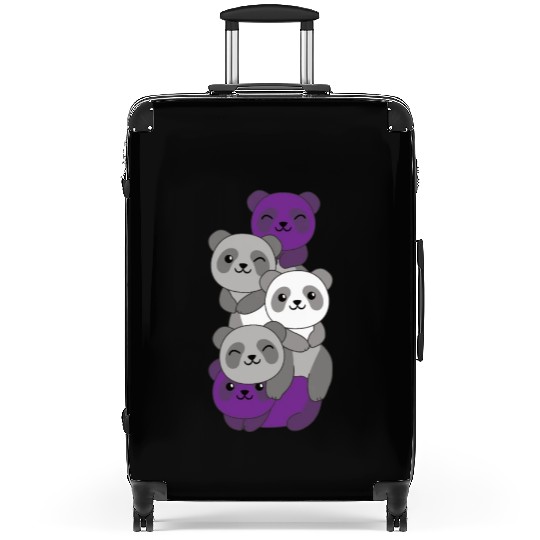 Graysexual Flag Pride Lgbtq Cute Panda Suitcases