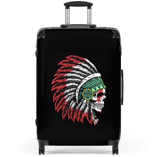 Indigenous Native American Skull Skull Head Suitcases