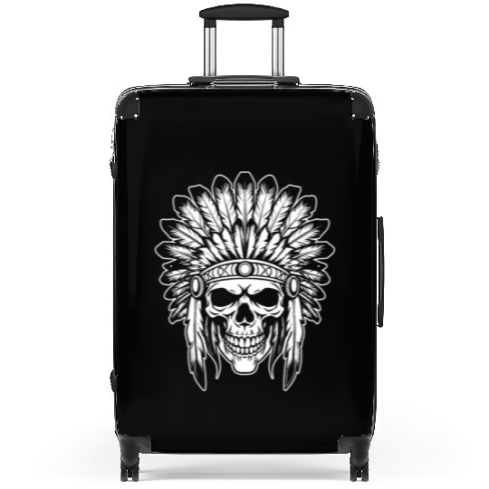 Indigenous Native American Skull Head Suitcases
