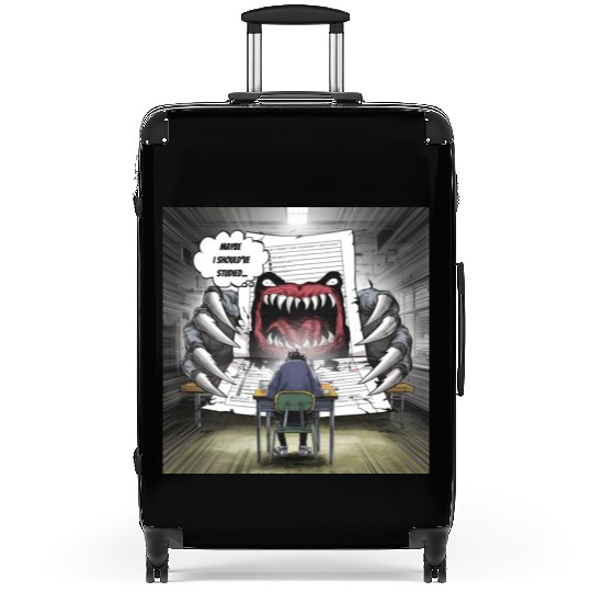 Test Anxiety Student vs Exam Monster Exam Struggle Suitcases