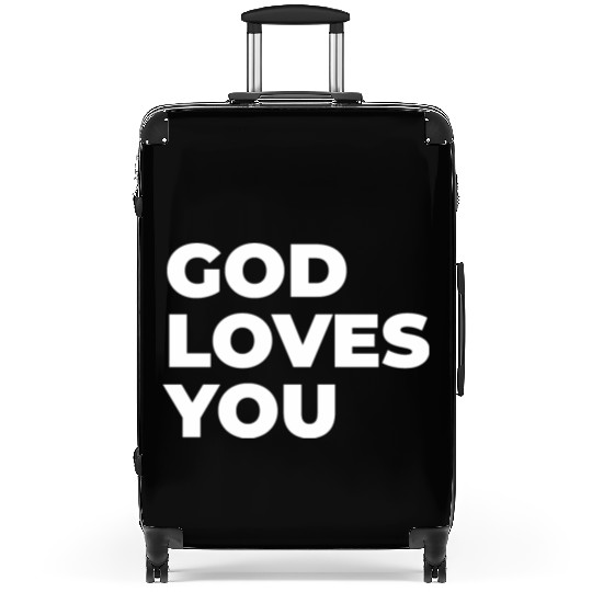 god loves you Suitcases