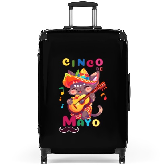 Cinco de Mayo cat with Guitar Suitcases