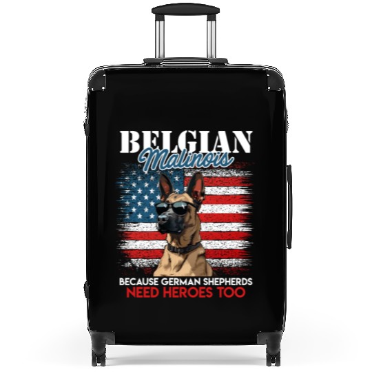 USA BELGIAN MALINOIS STEARING UP American Suitcases