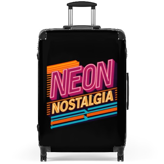 Neon Nostalgia: Pay homage to the retro neon aesth Suitcases