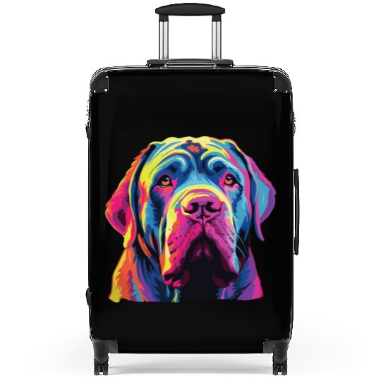 Watercolor Colorful Neapolitan Mastiff Suitcases