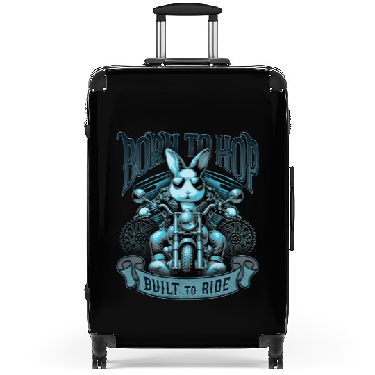 Born to Hop, Built to Ride Biker Style Bunny Suitcases