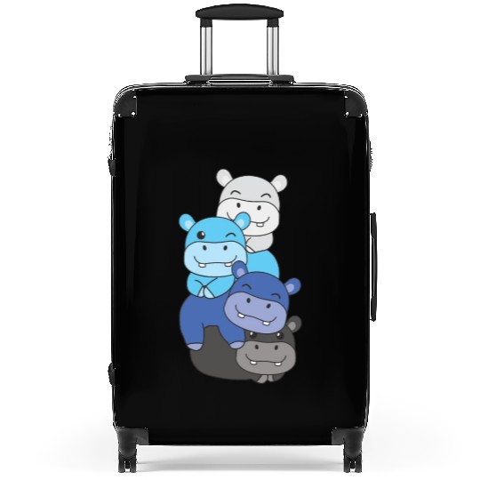 Transmasc Flag Pride Lgbtq Cute Hippo Suitcases
