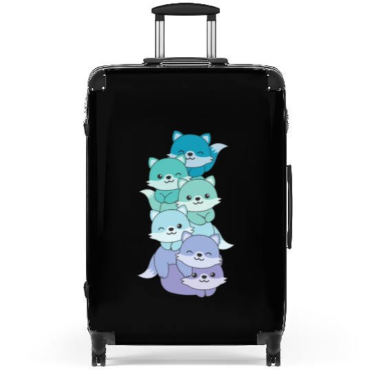 Neptunic Flag Pride Lgbtq Cute Fox Pile Suitcases