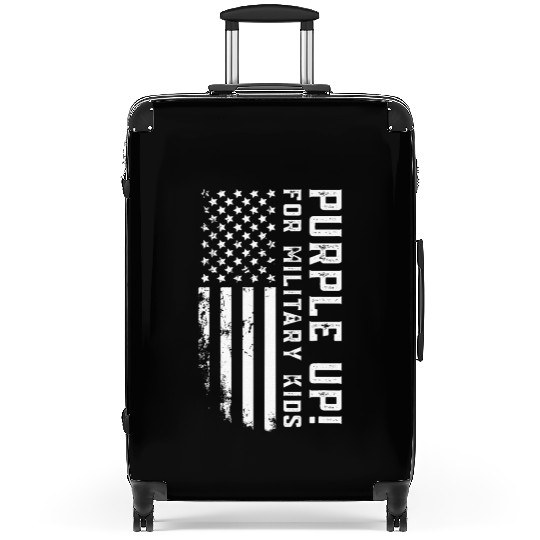 US Flag Purple Up for Military Kids Suitcases