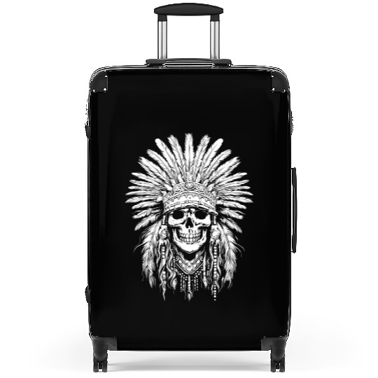 Indigenous Native American Skull Head Suitcases