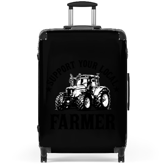 Vintage Support Your Local Farmers Farming Farmer Suitcases