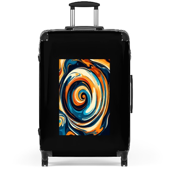Blue Serenity with Golden Tides Suitcases