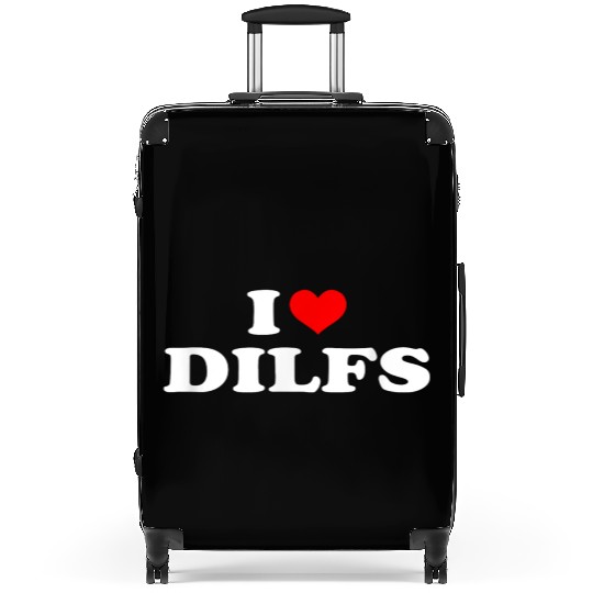 Funny I Love DILFs I heart DILFs Red Heart Cool Suitcases