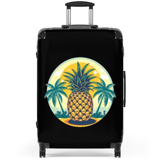 Classic Pineapple and Palm Trees Suitcases