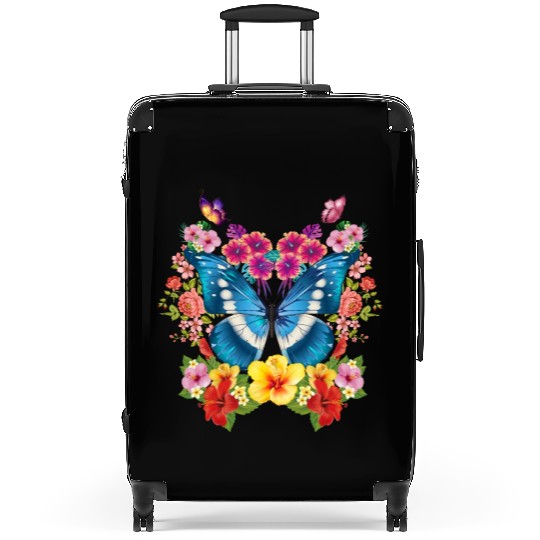 Butterfly With Flowers I Aesthetic Butterfly Suitcases