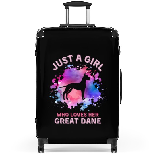 Just a girl who loves her Great-dane Suitcases