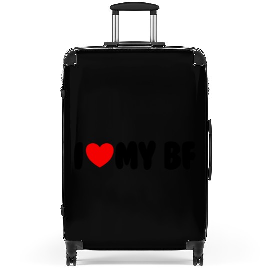 I Love My BF Red Heart Matching Couple Boyfriend Suitcases