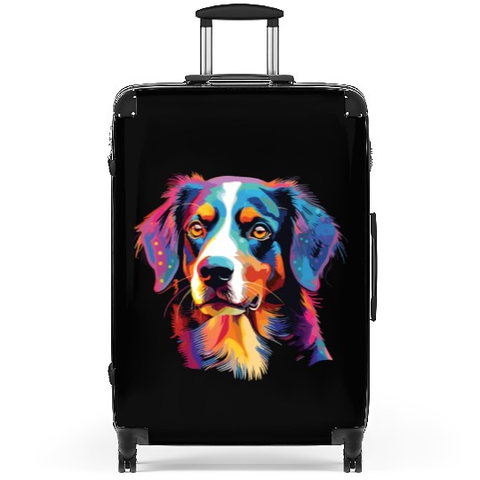 Watercolor Colorful Appenzeller Sennenhund Suitcases