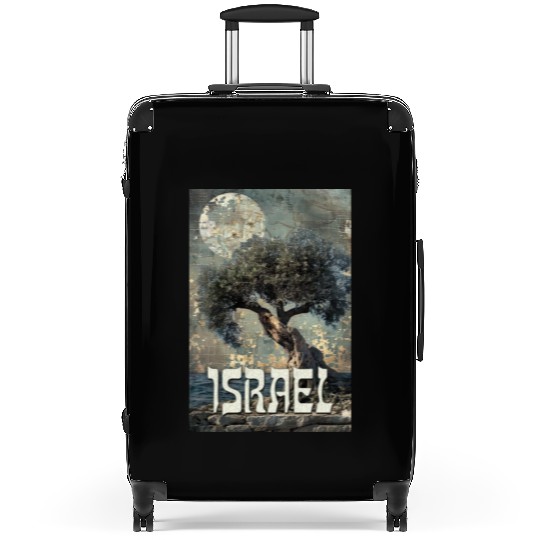 Israeli Scene with Olive Tree and the Suitcases