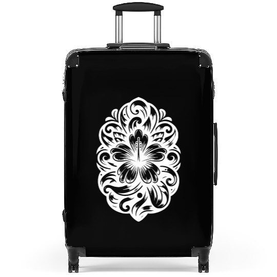 Tattoo Hibiscus Tropical Flower Suitcases