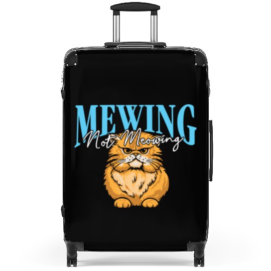 Mewing Not Meowing Funny Cat Meme Jawline Suitcases