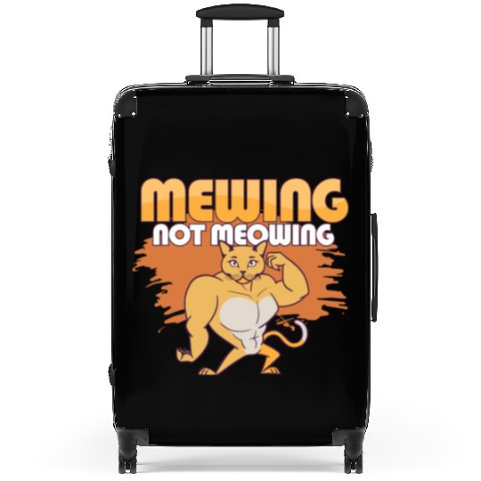 Mewing Not Meowing Funny Cat Meme Jawline Suitcases