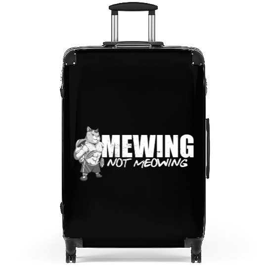 Funny Cat Meme Mewing Not Meowing Jawline Suitcases