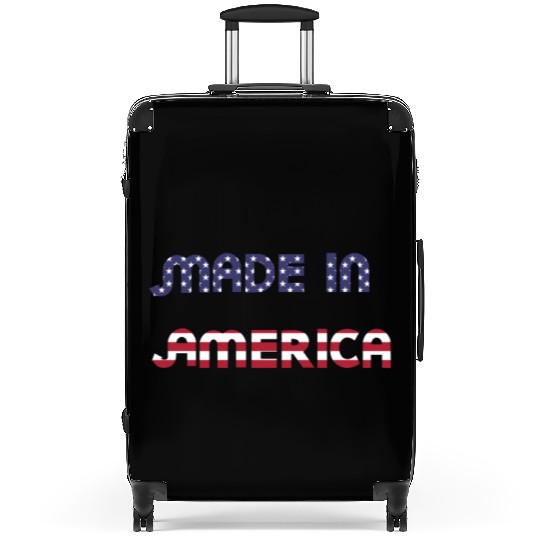Made in America American Flag Font Funny Patriotic Suitcases