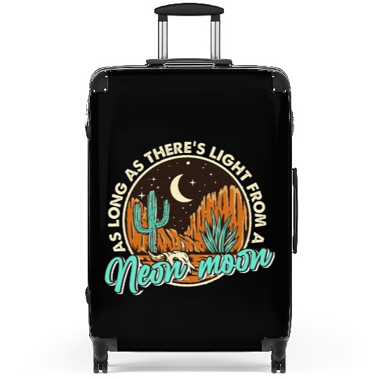 Neon Moon Cactus Country Mountain Western Cow Suitcases
