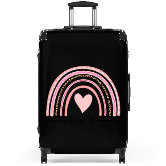 Substitute Teacher Boho Rainbow Back To School Suitcases